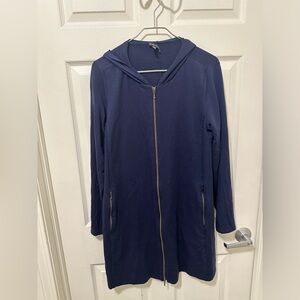 Eileen Fisher Deep Blue Hooded Jacket